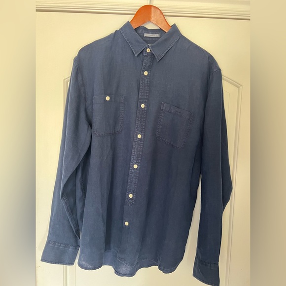 Lucky Brand Other - Lucky Brand, long sleeve button down shirt, dark denim blue, mint condition, L